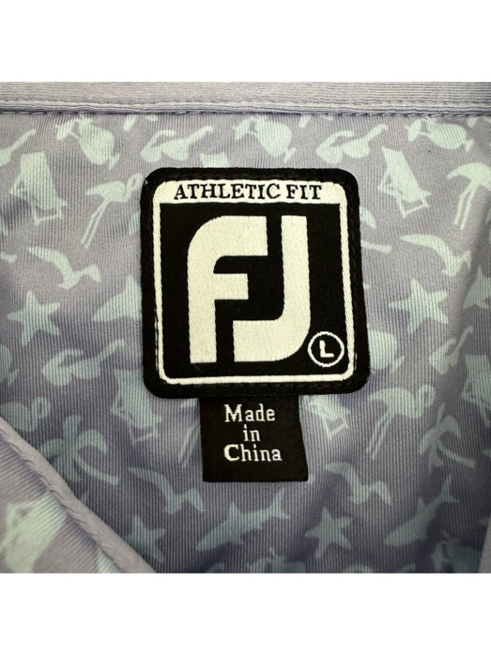 FootJoy FJ Golf Polo Shirt Men’s Size L Blue Performance Graphic Short Sleeve - Picture 4 of 10
